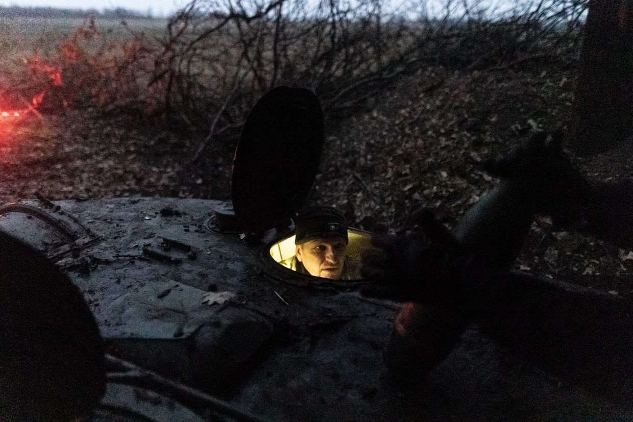  A Ukrainian soldier from the 38th Brigade readies ammunition for 2S1 artillery near Pokrovsk, Donetsk Oblast, Ukraine, on Dec. 9, 2024.