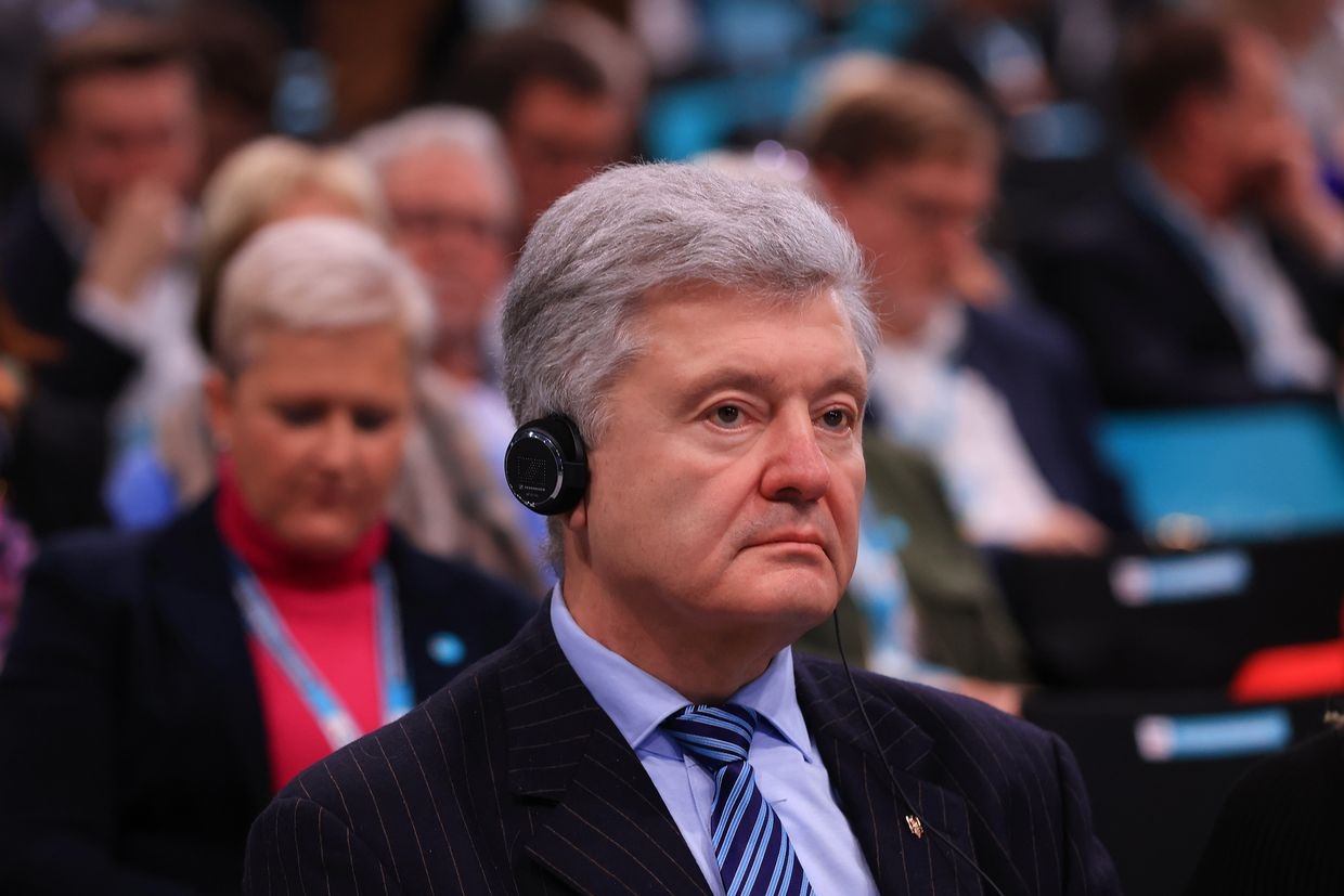 Petro Poroshenko, Ukraine's former president, attends the Christian Democratic Union (CDU) convention in Berlin, Germany, on Feb. 3, 2025. 