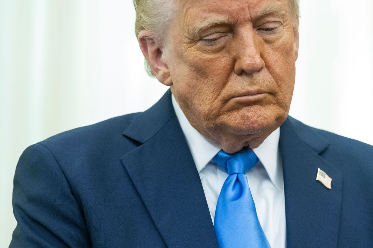 U.S. President Donald Trump in the Oval Office of the White House in Washington, D.C., U.S. on March 28, 2025. 