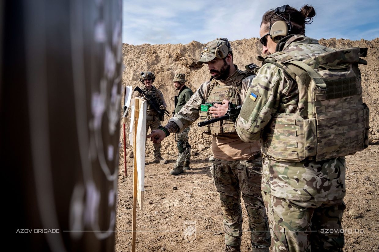 Training of foreign fighters of the International Battalion, in an undisclosed location, in a photo published on April 10, 2025.