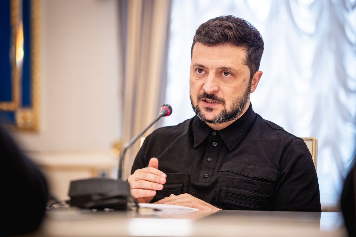 President Volodymyr Zelensky speaks to the media in Berlin, Germany, on June 30, 2025.