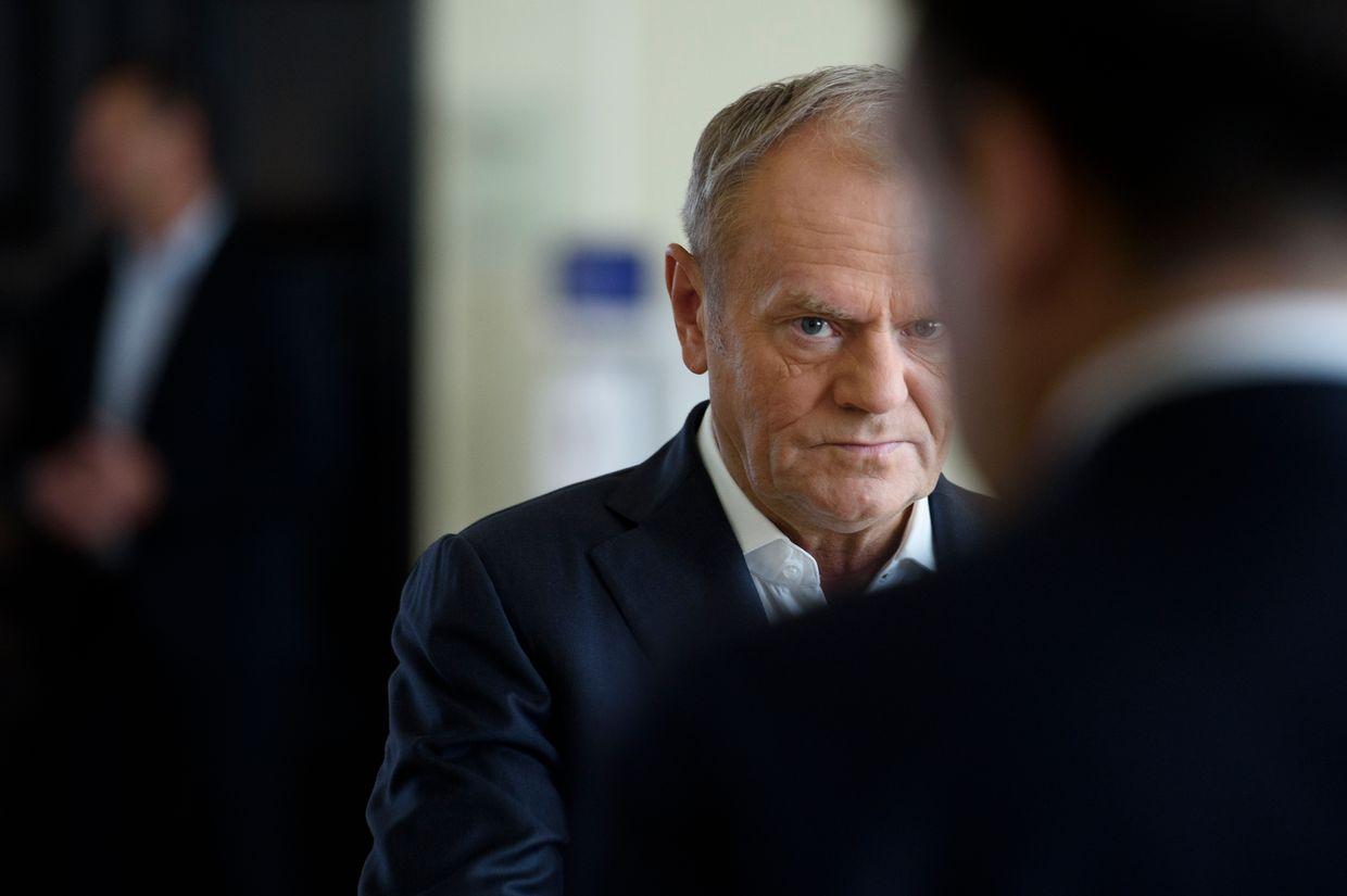 Poland's Prime Minister Donald Tusk takes part in the weekly ministerial meeting at the PM's chancellery in Warsaw