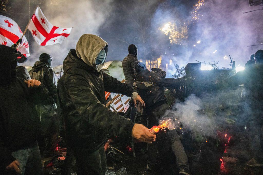 Georgian parliament bans masks, fireworks during protests