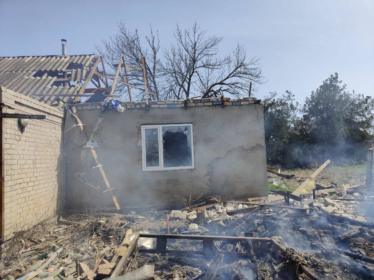 The aftermath of Russian attacks against Zaporizhzhia Oblast on April 7-8, 2024. 