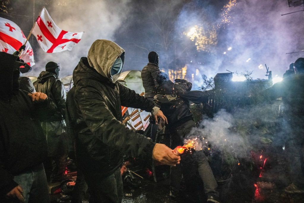 Georgian parliament bans masks, fireworks during protests