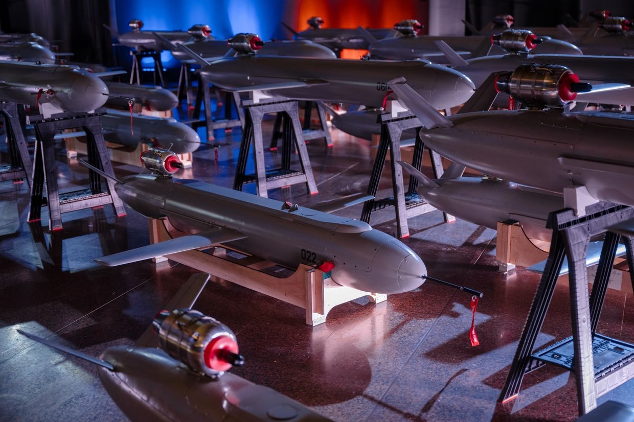 A display of Ukraine's new 'Peklo' (Hell) missile-drones in Kyiv, Ukraine on Dec. 6, 2024.