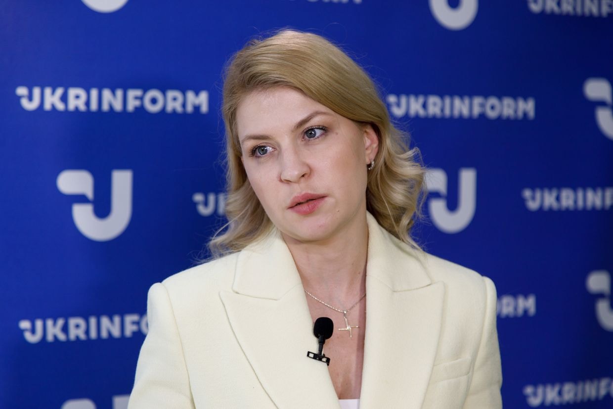 Olha Stefanishyna attends the Congress of Local and Regional Authorities under the President of Ukraine in Kropyvnytskyi, Ukraine, on Aug. 20, 2024. (Ukrinform/NurPhoto via Getty Images)