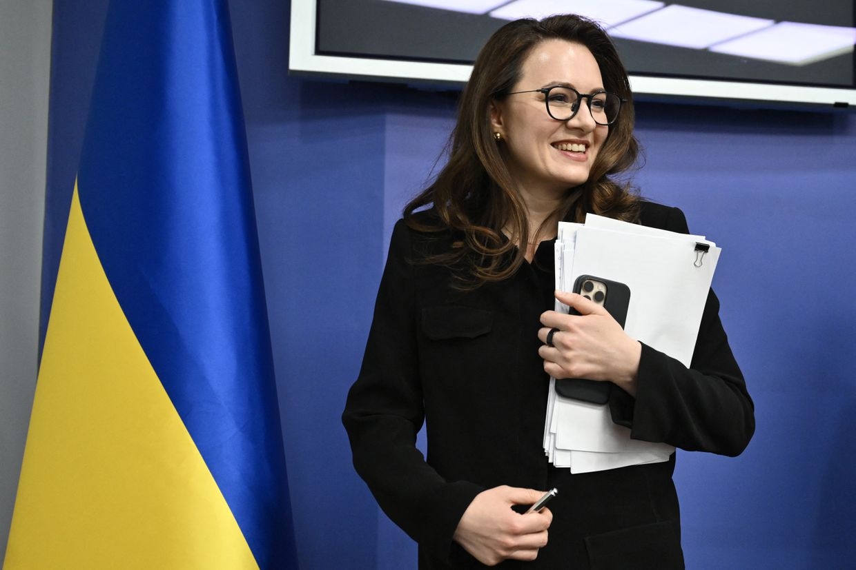 Yuliia SvyrydenkoYuliia Svyrydenko, then-Ukraine's Economy Minister and First Deputy Prime Minister, leaves a press conference in Kyiv, Ukraine on May 8, 2025.