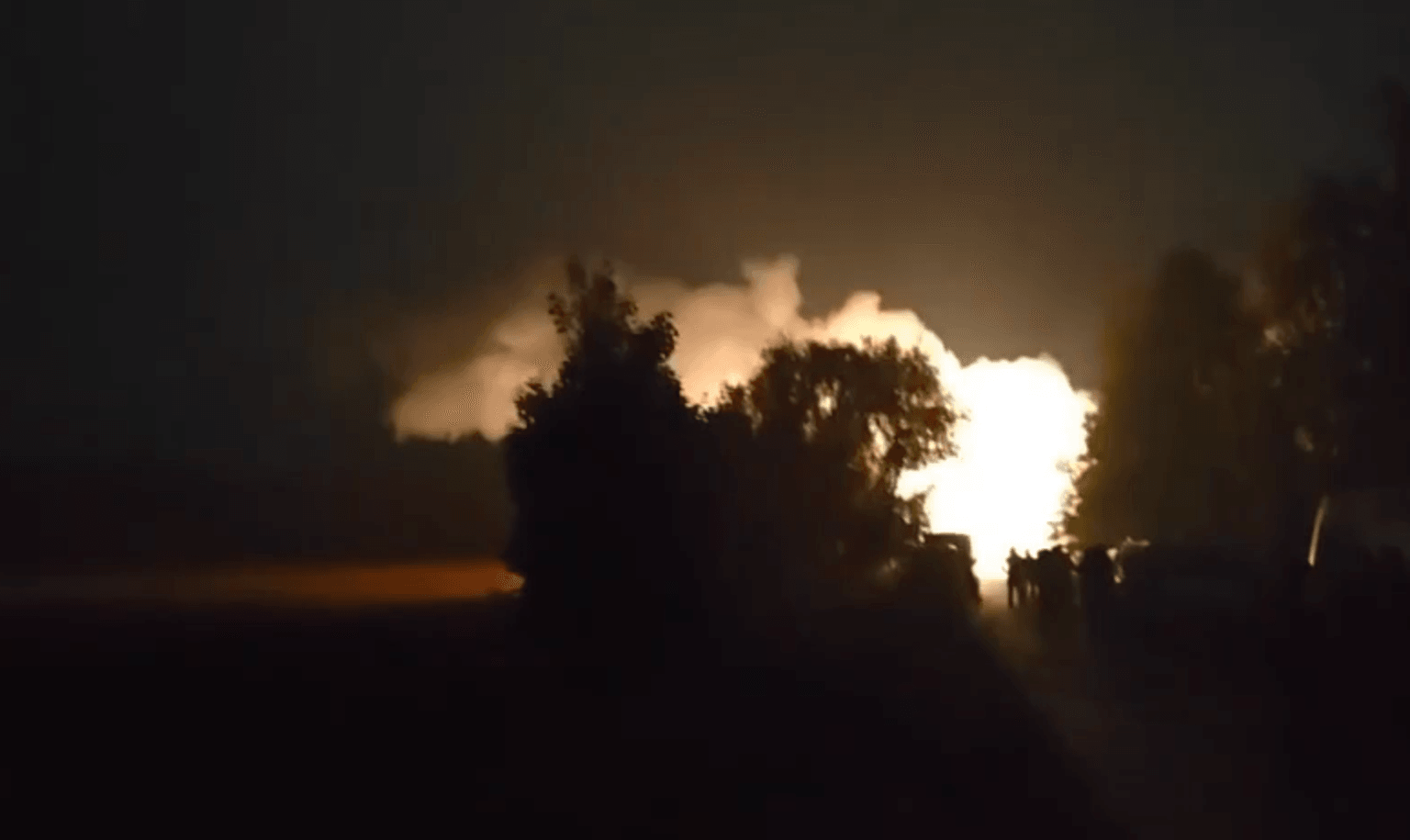 A photo purportedly depicting a fire that broke out at the Novokuibyshevsk oil refinery, Russia, after a Ukrainian drone strike overnight on Nov. 16, 2025. (General Staff/Telegram)