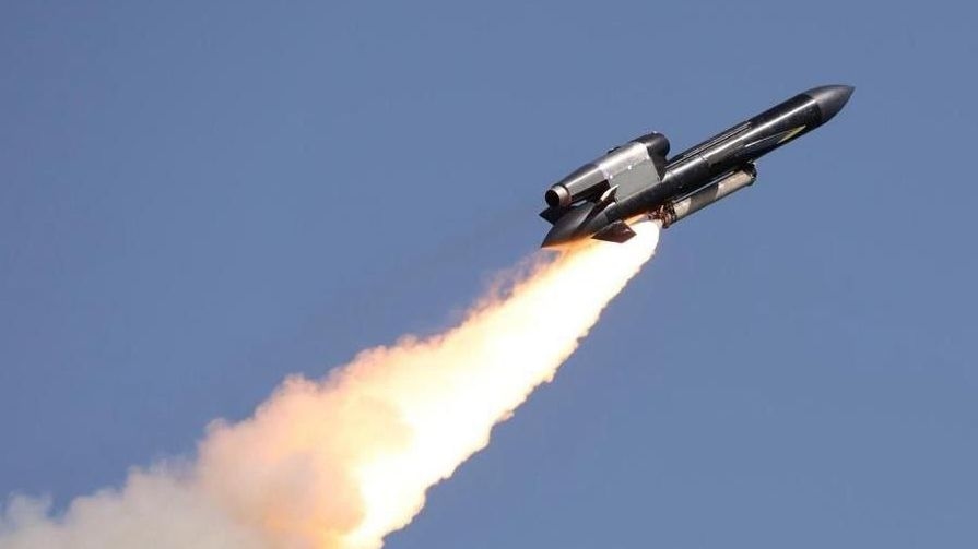 Launch of the Flamingo cruise missile in an undated photo.