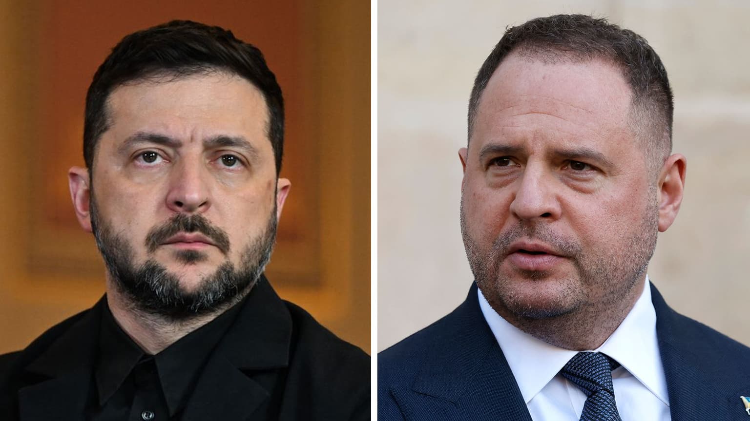 President Volodymyr Zelensky (L) and Andriy Yermak, former head of the President's Office (R).