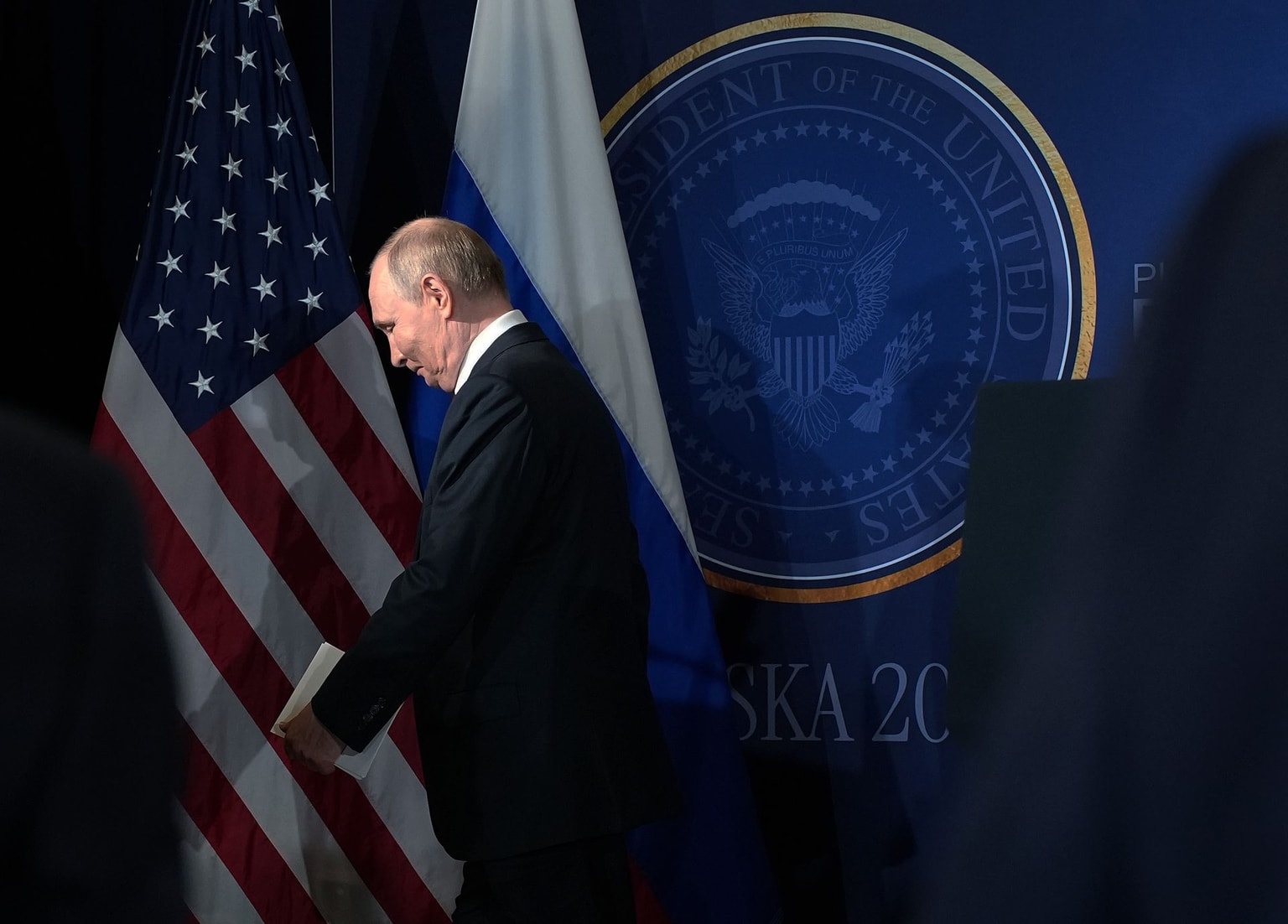 Russian President Vladimir Putin in Anchorage, Alaska, US, on Aug. 15, 2025.