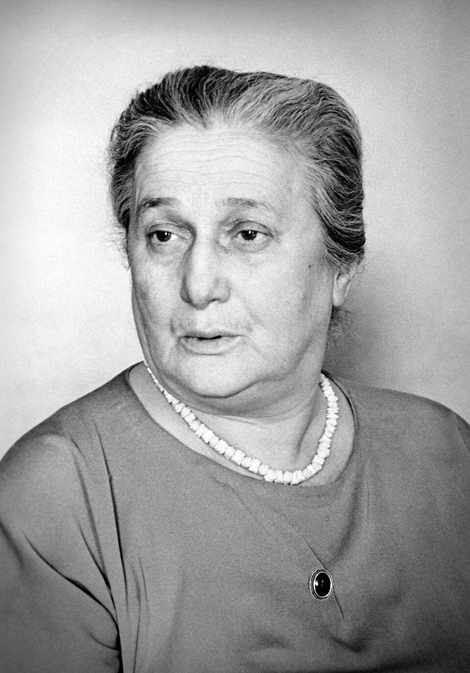 Anna Akhmatova is seen in Leningrad, Russian Soviet Federative Socialist Republic, in the summer of 1947.