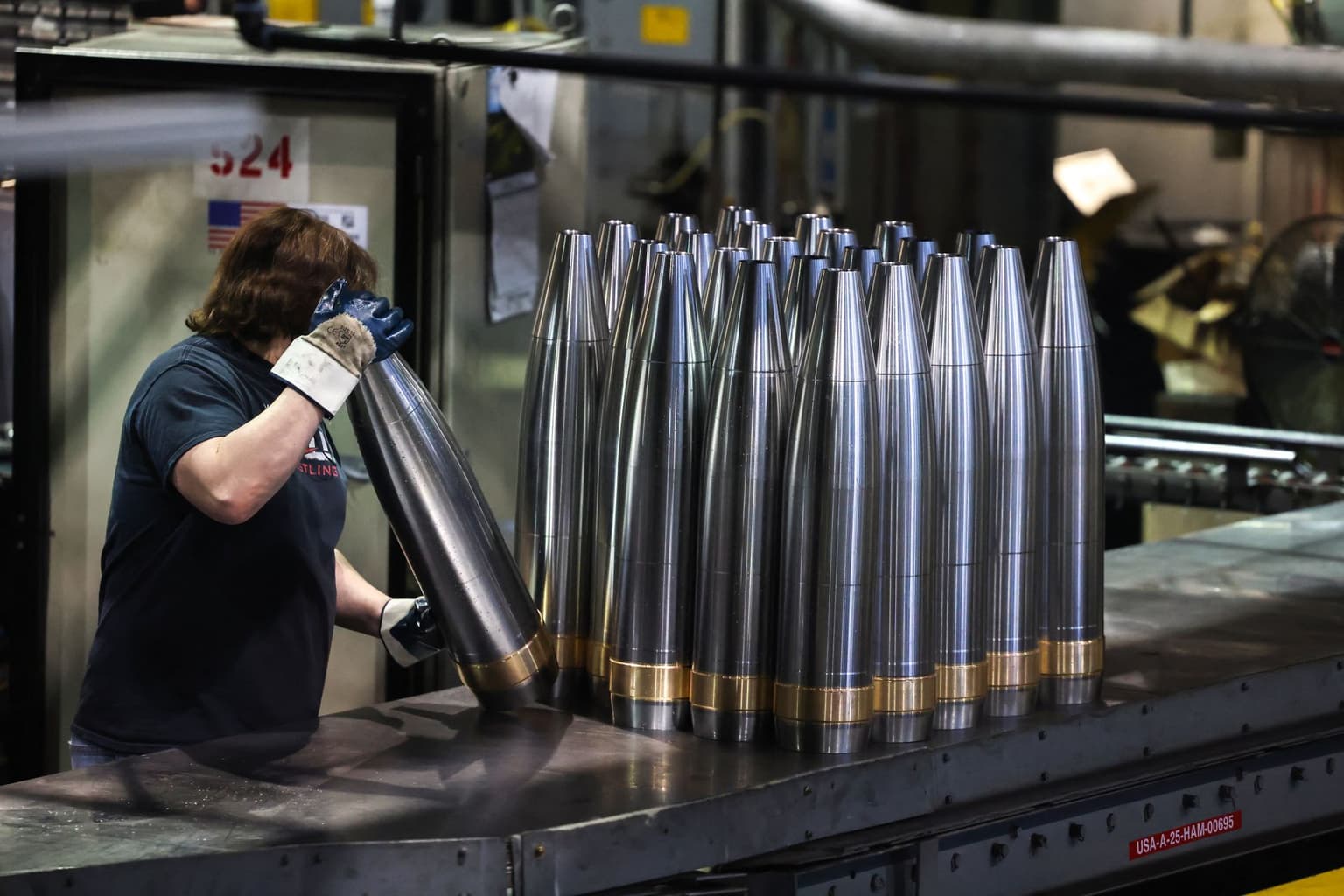 manufacturing process at the Scranton Army Ammunition Plant in Scranton, Pennsylvania, United States, on April 16, 2024.