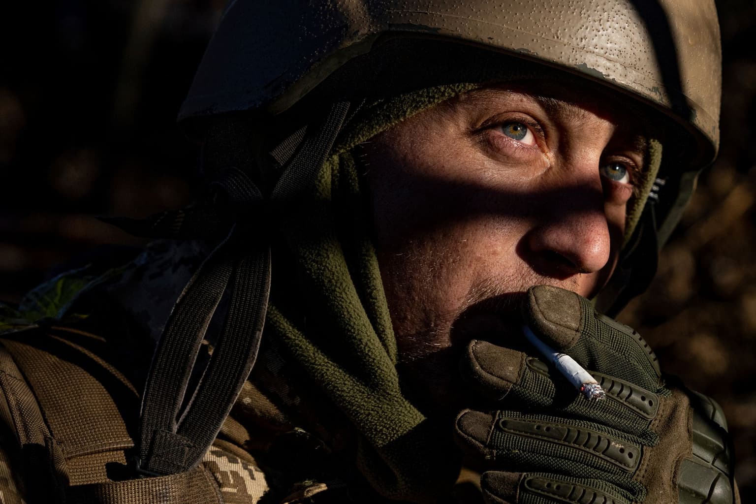 A Ukrainian serviceman at his position near the front line outside Bakhmut, Donetsk Oblast, Ukraine, on Jan. 11, 2023.