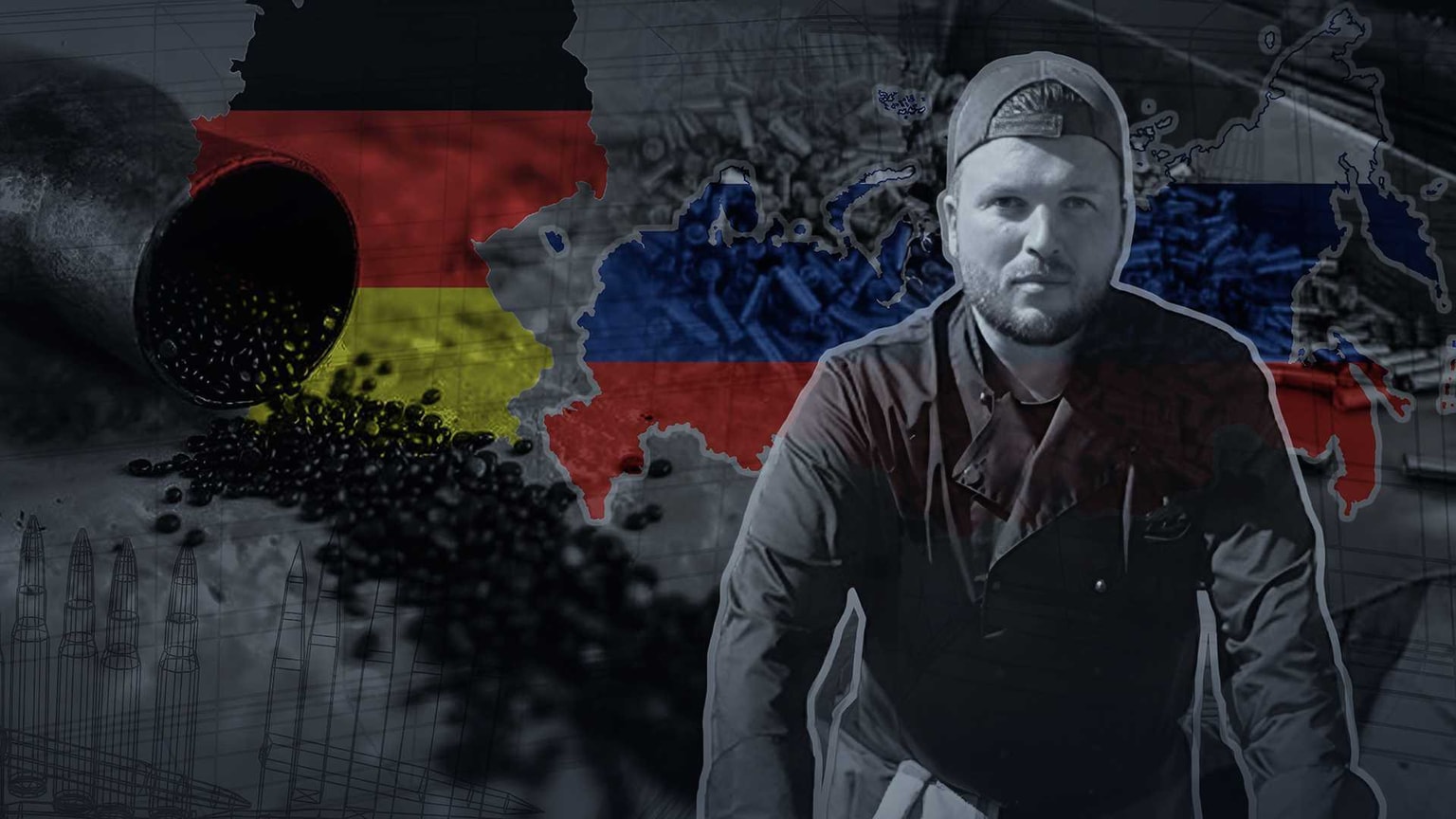 An image of Oleg Eremenko, a sanctioned Russian intelligence officer whose Berlin address was used to register B.L.W. Handel, a company tied to Delfin Group. (Photo: Desant e.V. website; Collage: The Kyiv Independent)