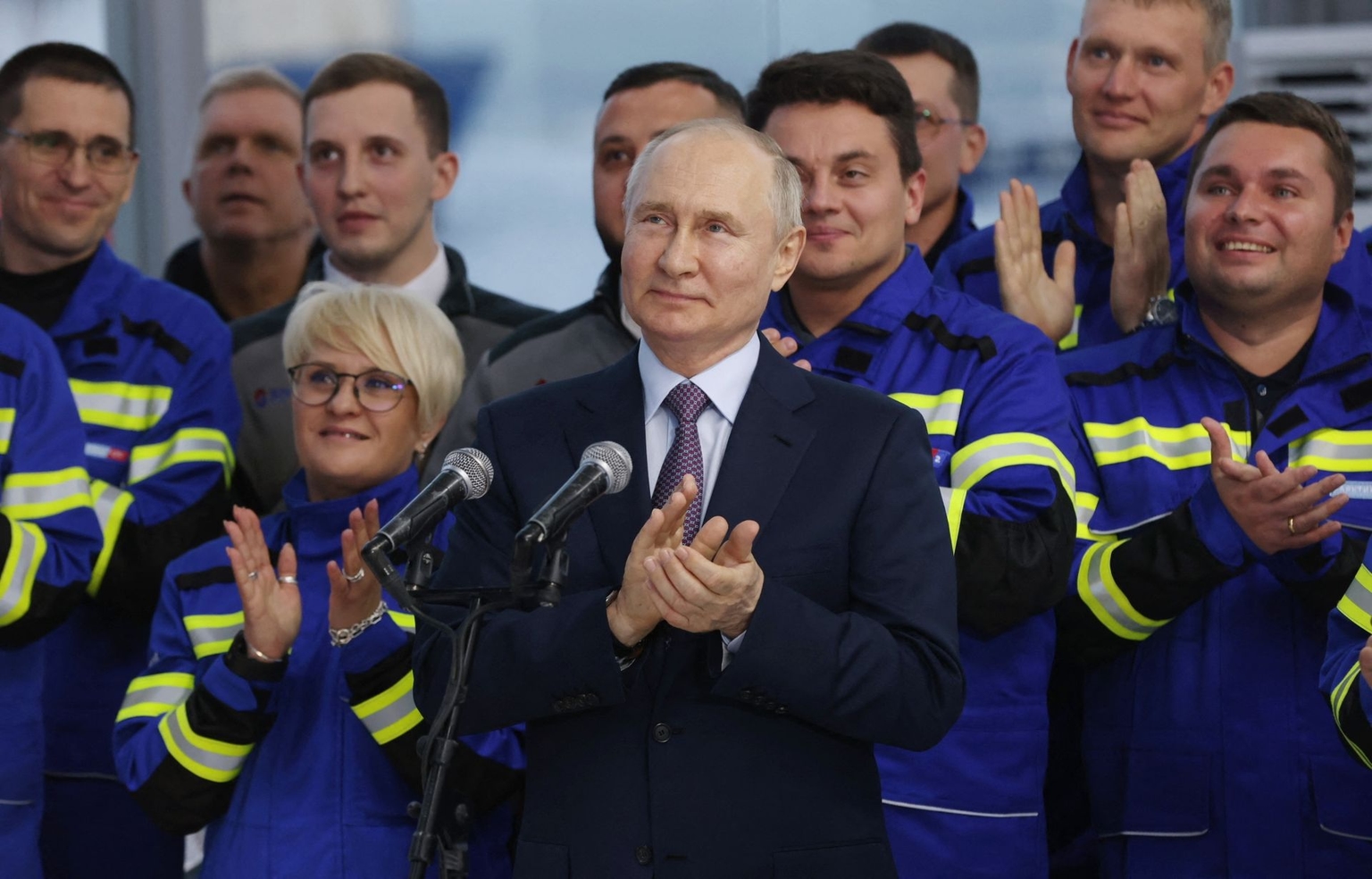 President Vladimir Putin in the village of Belokamenka, Murmansk region, Russia, on July 20, 2023.