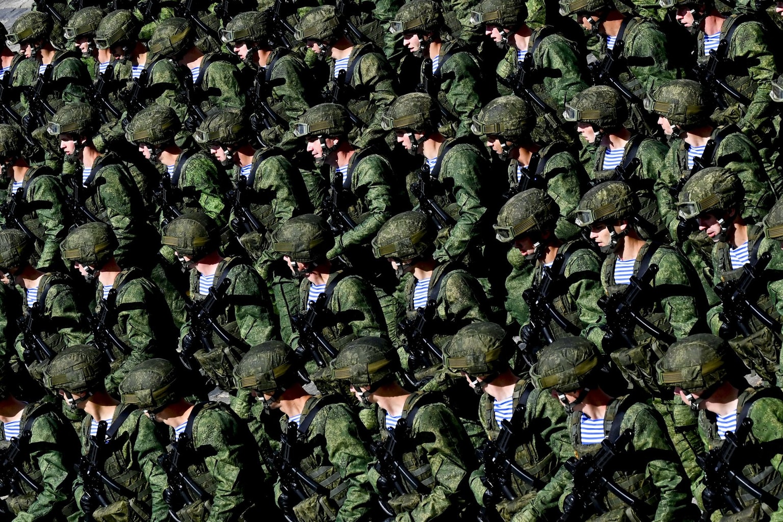 A military parade is held in the Red Square as part of the celebrations of the 80th anniversary of Victory Day, in Moscow, Russia on May 9, 2025. (Sefa Karacan/Anadolu via Getty Images)