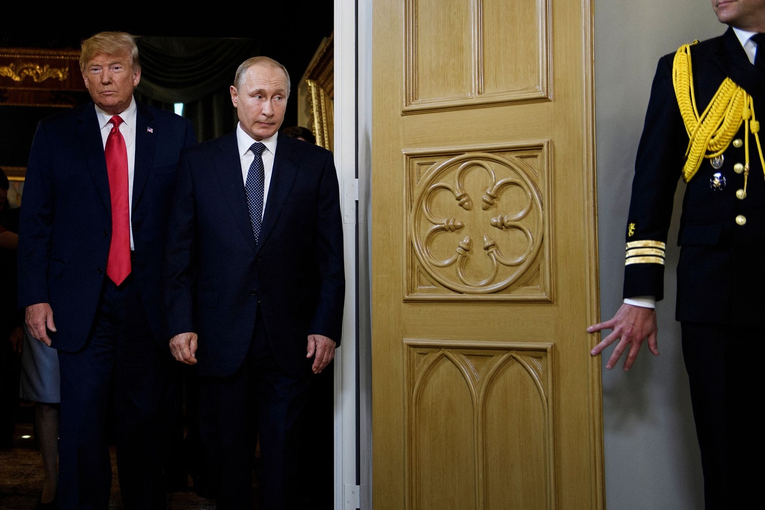 U.S. President Donald Trump (L) and Russian President Vladimir Putin in Helsinki, on July 16, 2018. (Brendan Smialowski/AFP via Getty Images)