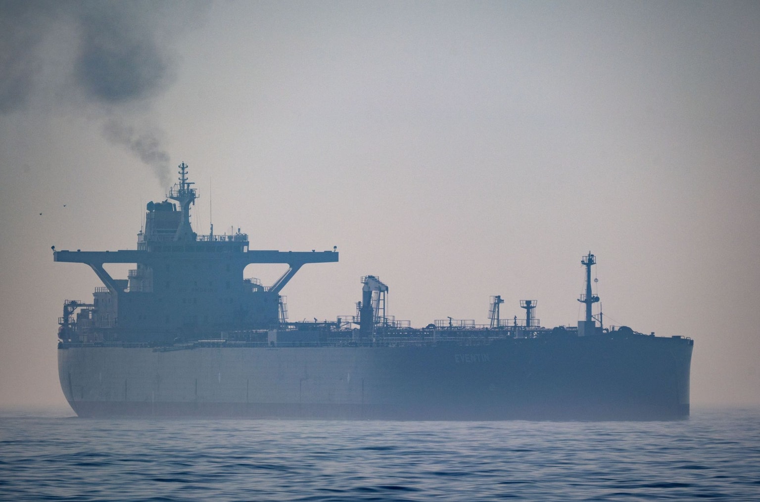 The tanker "Eventin," part of Russia's "shadow fleet," off the coast of the island of Rügen, Germany, on March 24, 2025.