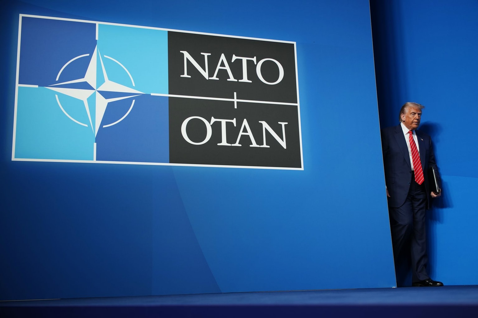 U.S. President Donald Trump in The Hague, Netherlands, on June 25, 2025