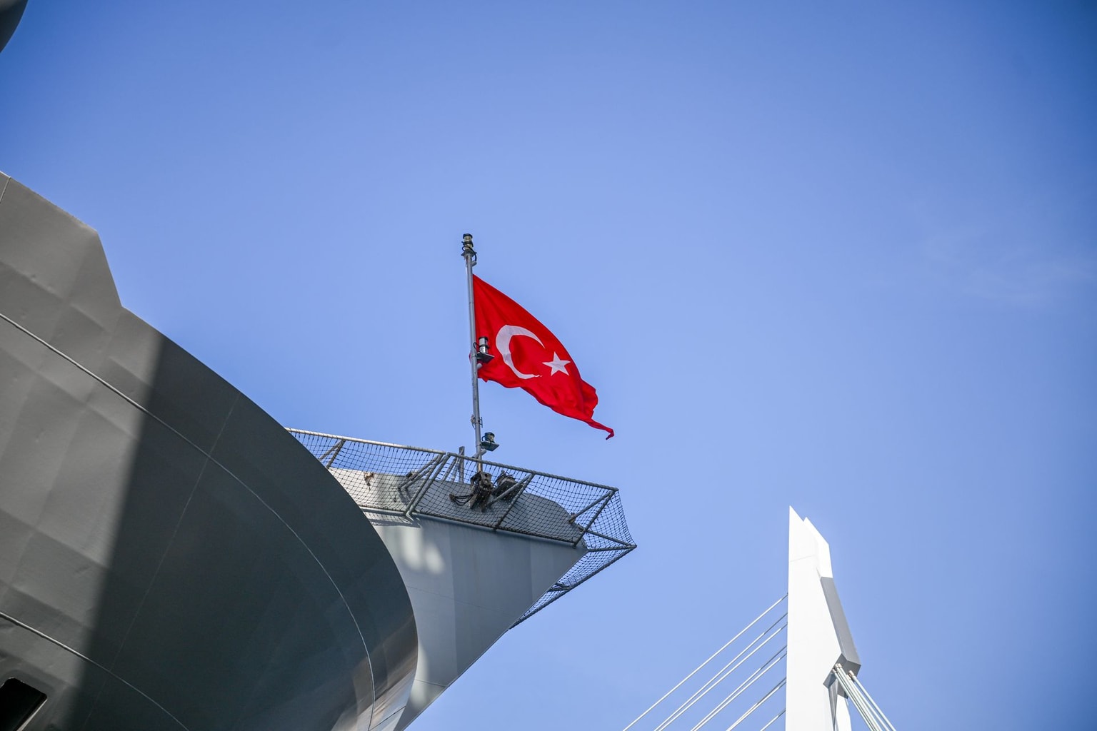 Turkish Navy deploys four vessels for NATO exercise in Rotterdam, The Netherlands, on Feb. 26, 2026. (Mouneb Taim/Anadolu via Getty Images)