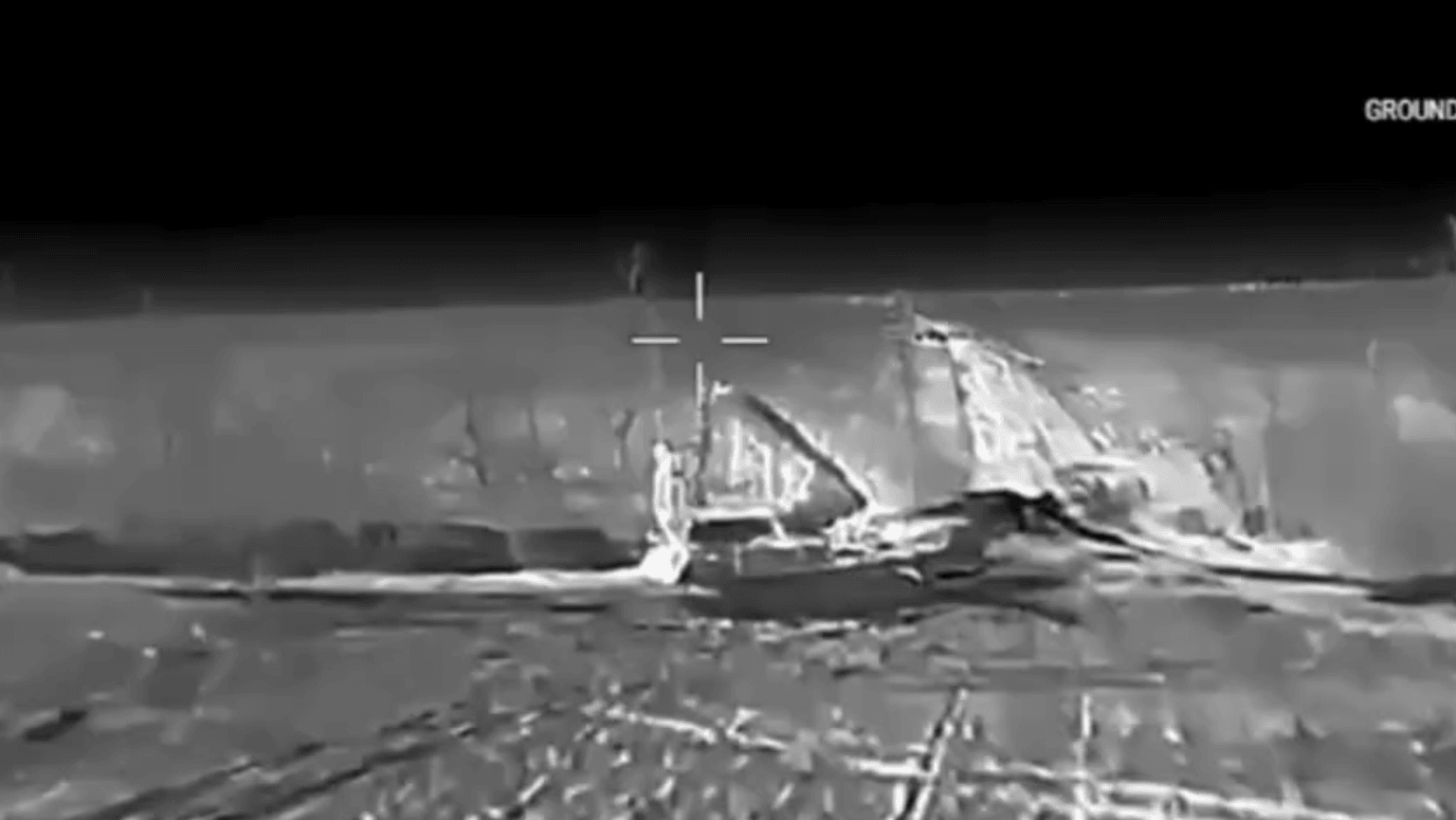 Screenshot from a video purportedly showing a Ukrainian drone striking a Russian S-300 radar system in Russian-occupied Donetsk Oblast, Ukraine, overnight on March 1, 2026. (Ukraine's General Staff)