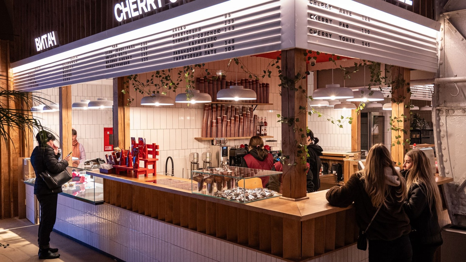 A view at the coffee shop at the Bessarabskyi market in Kyiv, Ukraine on Feb. 11, 2026.