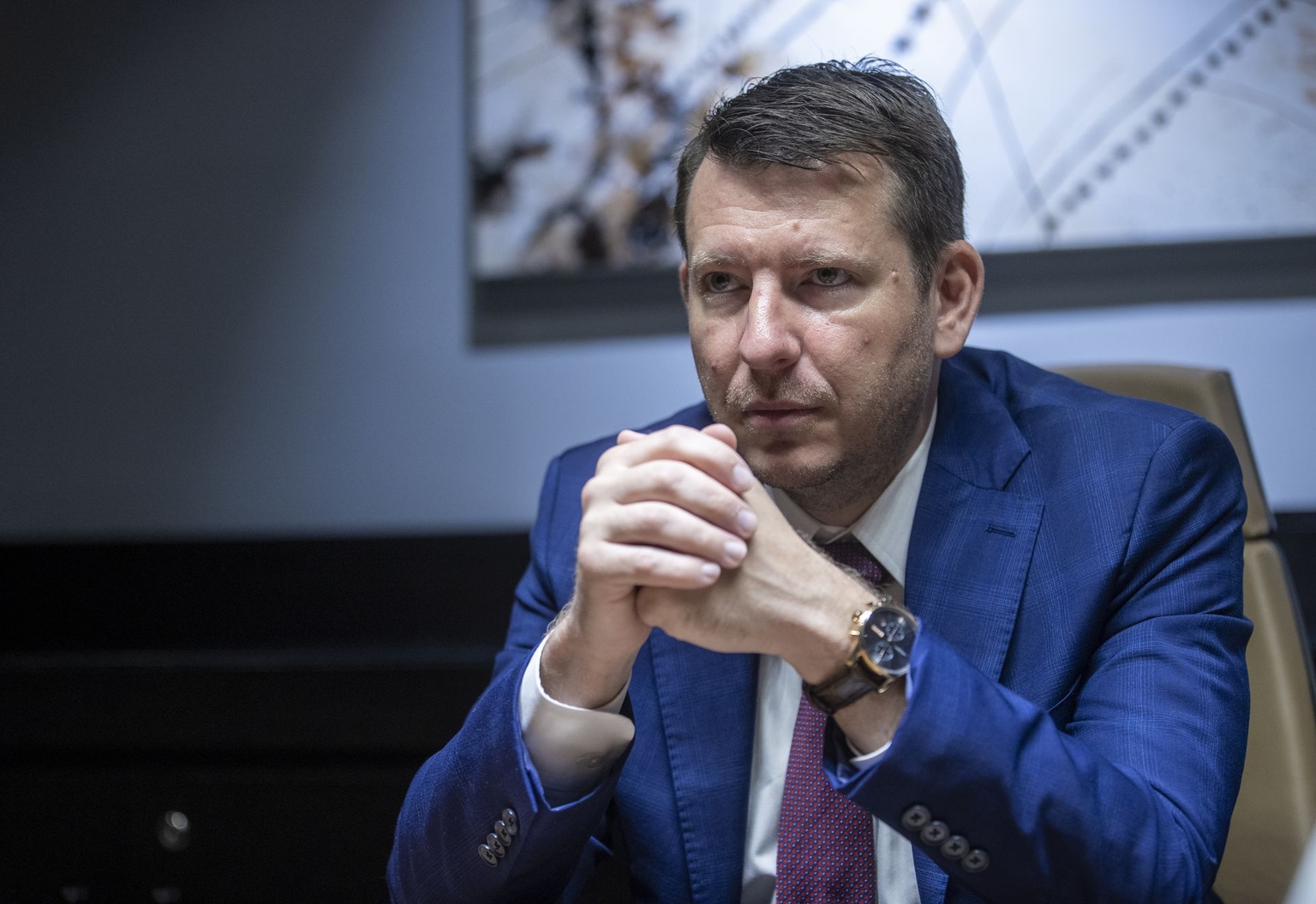 Jonatan Vseviov speaks during an interview in Ankara, Turkey, on June 13, 2022.