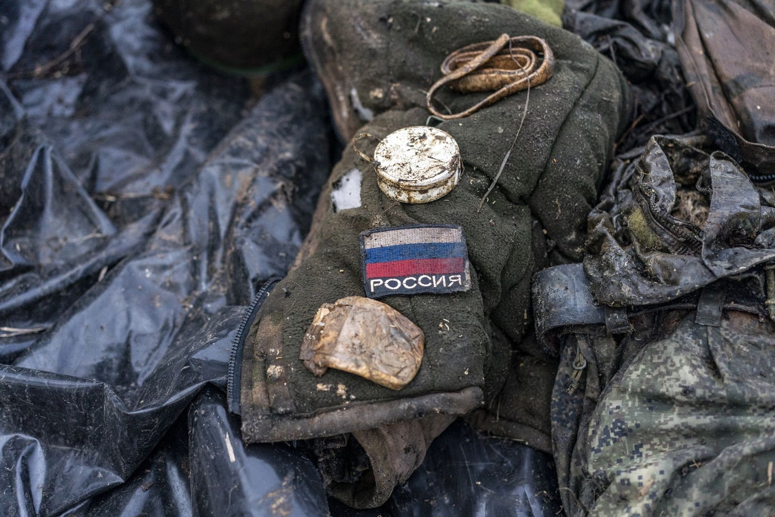 Photo for illustrative purposes: A fallen Russian soldier's belongings in Donetsk Oblast, Ukraine on Feb. 24, 2024.(Jose Colon/Anadolu via Getty Images)