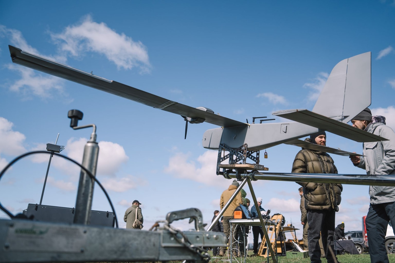 Brave1 Defense Tech exhibition in an unnamed location in Ukraine, on April 11, 2025.