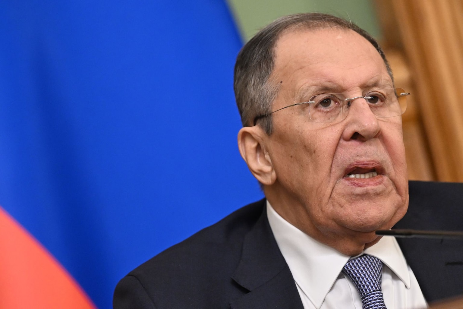 Russia's Foreign Minister Sergey Lavrov in Moscow, Russia, on April 21, 2026.