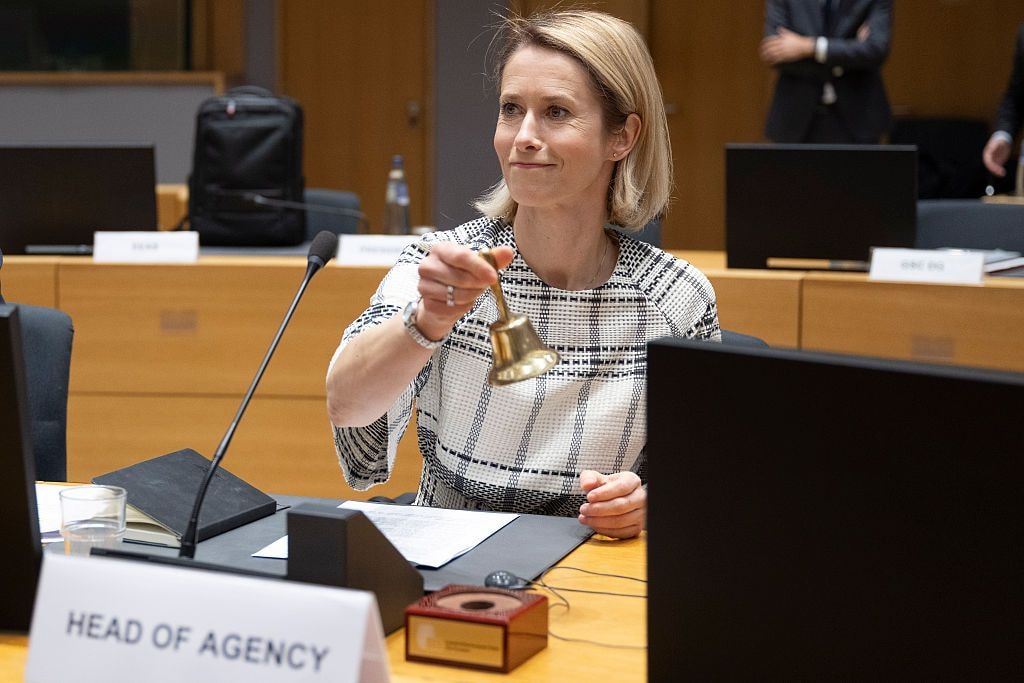 European Union's High Representative for Foreign Affairs and Security Policy, Kaja Kallas, attends a Foreign Affairs Council in its defense configuration in Brussels, Belgium, on May 12, 2026. (Daniel Gnap/NurPhoto via Getty Images)