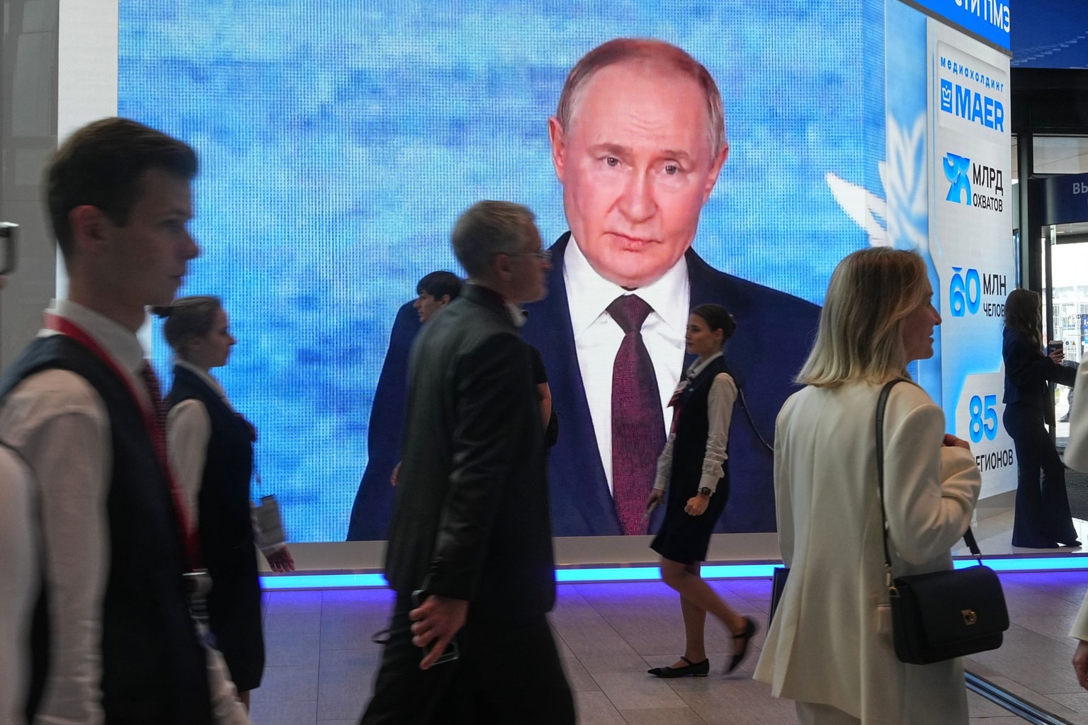 image of Putin at the St. Petersburg International Economic Forum in Saint Petersburg, Russia, on June 3, 2026.