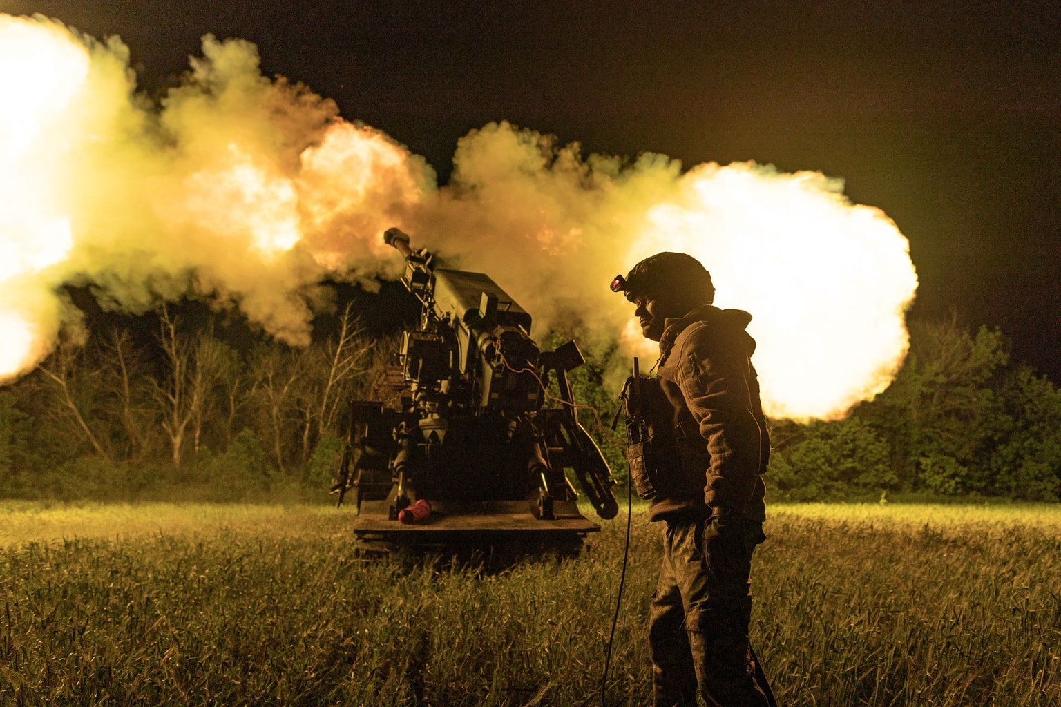 Bohdana self-propelled howitzer at Russian positions in Donetsk Oblast, Ukraine, on May 31, 2026