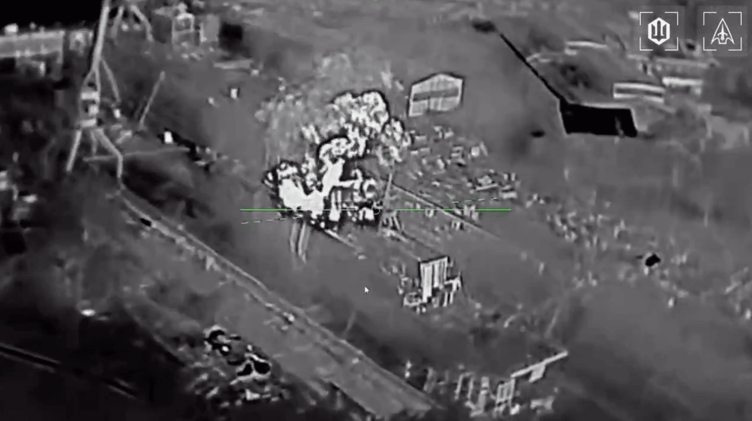 The video shows Ukraine's Unmanned Systems Forces hitting Russia's vessel at the Kronstadt base in Russia's Leningrad Oblast on June 3, 2026. (Magyar / Telegram)
