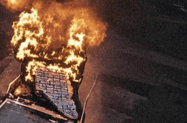 A screenshot of a video showcasing the aftermath of a Ukrainian strike on the occupied Armiansk bridge linking the Crimean peninsula and mainland Ukraine on June 11, 2026. (1st Separate Assault Regiment/X)