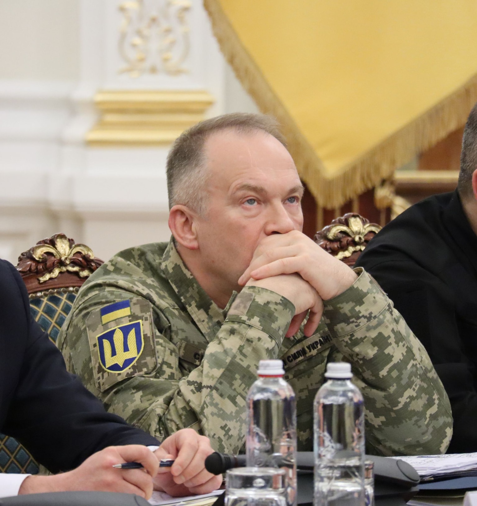 Chief of the General Staff of the Armed Forces of Ukraine Oleksandr Syrskyi takes part in an emergency meeting of the National Security and Defense Council on March 3, 2026 in Kyiv, Ukraine (Andriy Zhyhaylo/Oboz.ua/Global Images Ukraine via Getty Images)