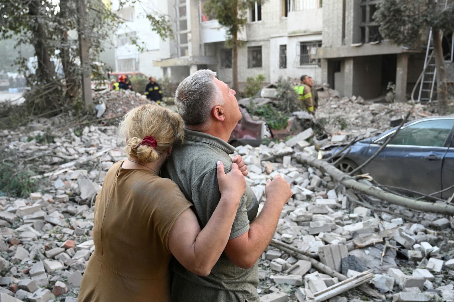 residential building partially destroyed by Russian missile strikes in Lviv, Ukraine, on July 30, 2026.