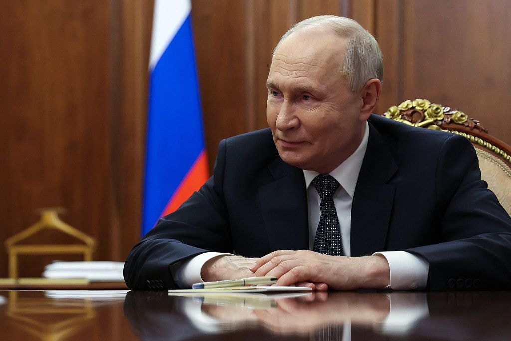 Russian President Vladimir Putin attends a meeting with Federation Council speaker at the Kremlin in Moscow on July 28, 2026. (Alexander Kazakov / POOL / AFP / Getty Images)