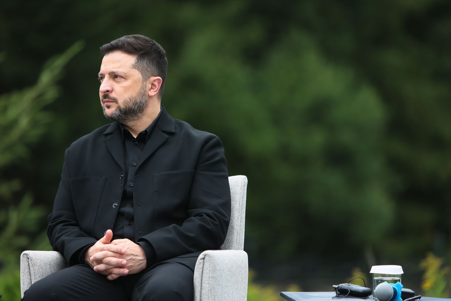 President Volodymyr Zelensky attends a news conference during the Carpathian 8 Summit in Ivano-Frankivsk Oblast, Ukraine, on Sept. 18, 2026. (Yurii Rylchuk/Ukrinform/Future Publishing via Getty Images)