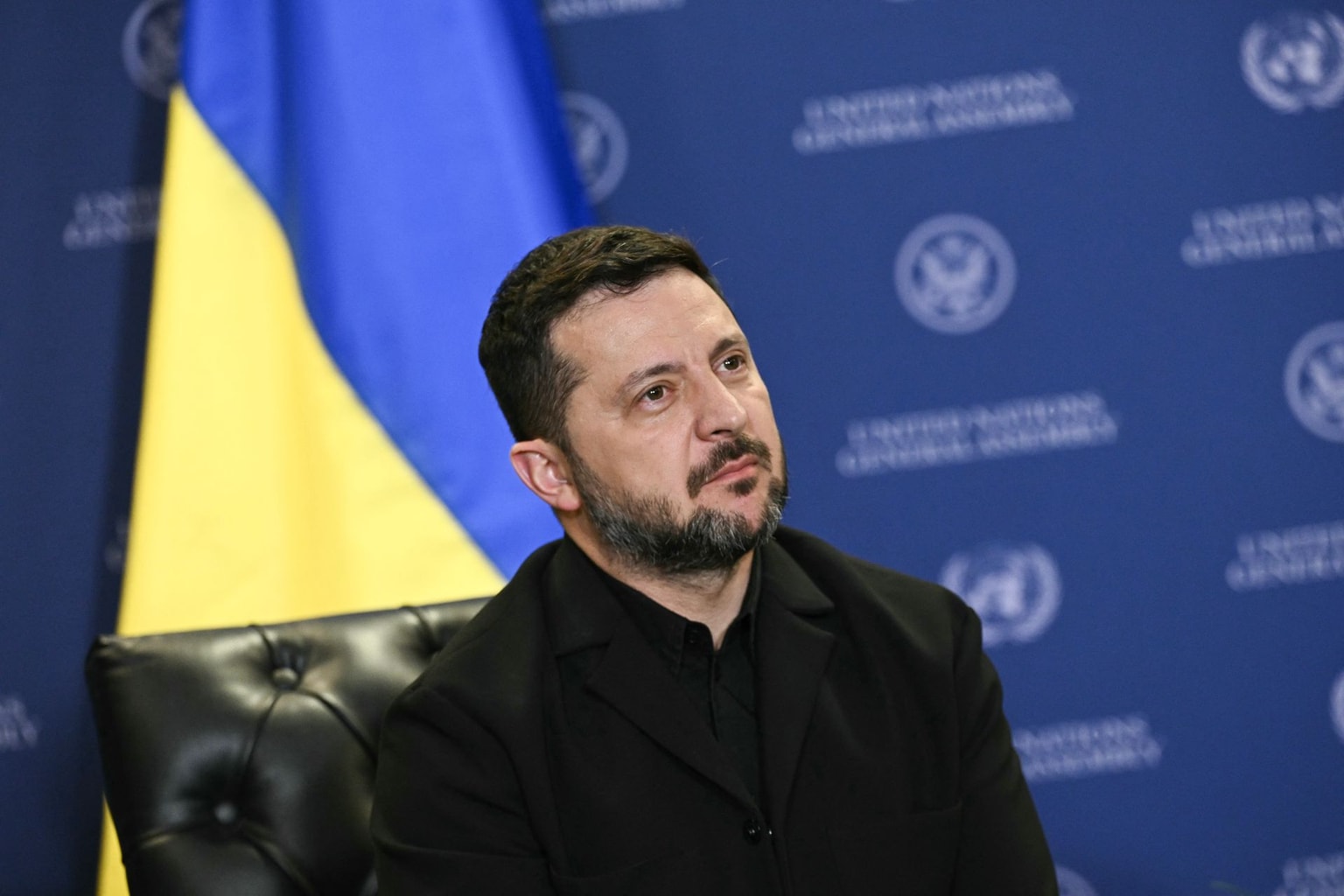 Ukraine's President Volodymyr Zelensky during a bilateral meeting with US President Donald Trump on the sidelines of the 81st United Nations General Assembly in New York, on September 22, 2026. (Brendan Smialowski / AFP via Getty Images)