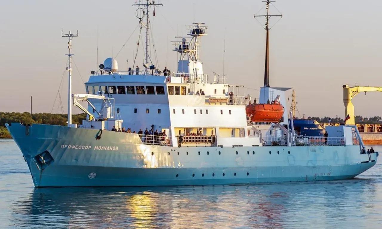 The Russian vessel Professor Molchanov, which was seized by Norway in Svalbard on Sept. 2, 2026. (Naftogaz)