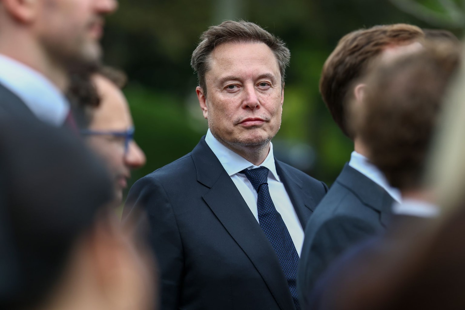 Elon Musk, the CEO of Tesla, SpaceX, and X, attends a press briefing held by U.S. President Donald Trump in Washington, D.C., U.S., on Sept. 29, 2026. (Finn Gomez / Getty Images)