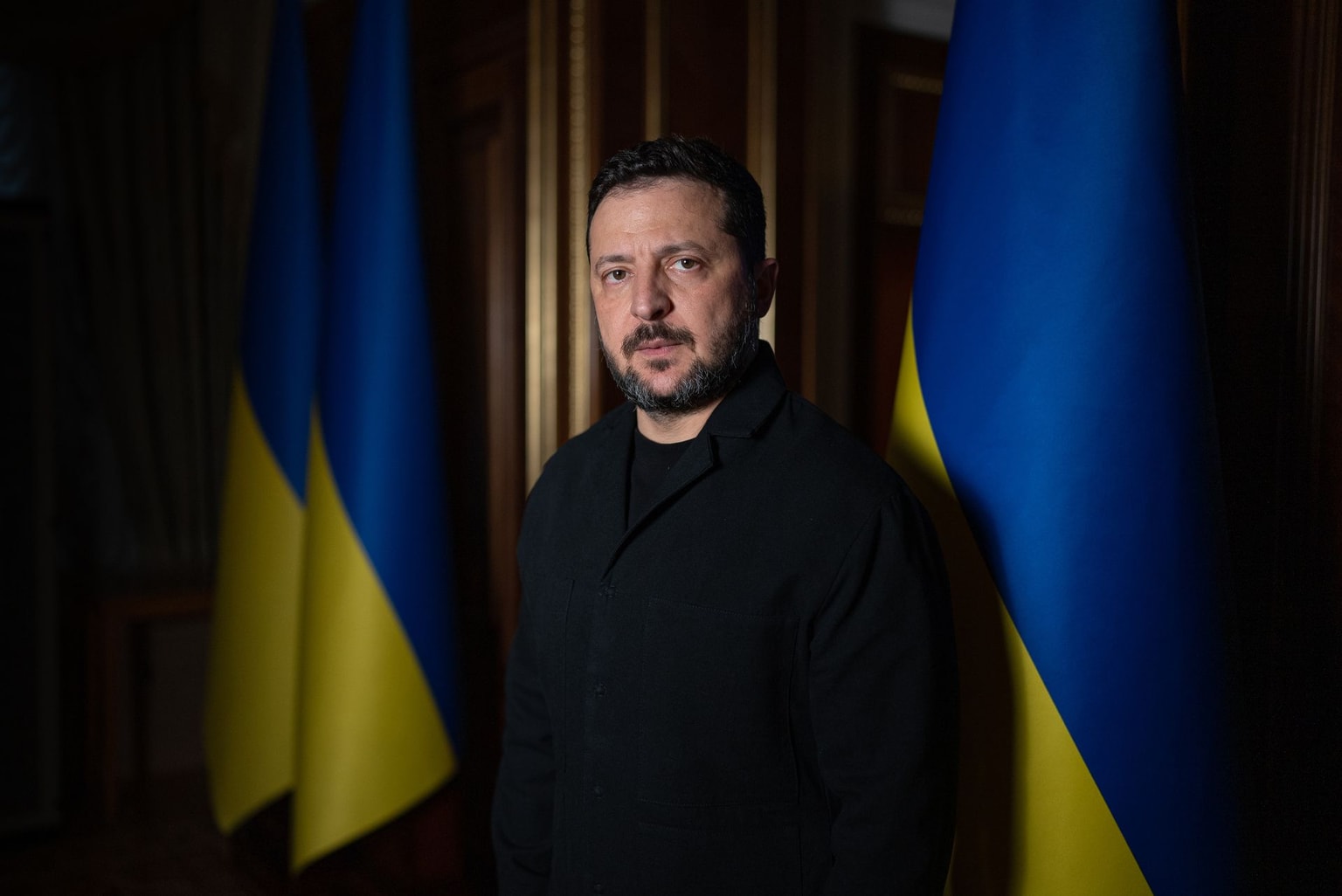 President Volodymyr Zelensky, following an interview in Kyiv, Ukraine, on Oct. 18, 2026. (Olga Ivashchenko/Bloomberg via Getty Images)